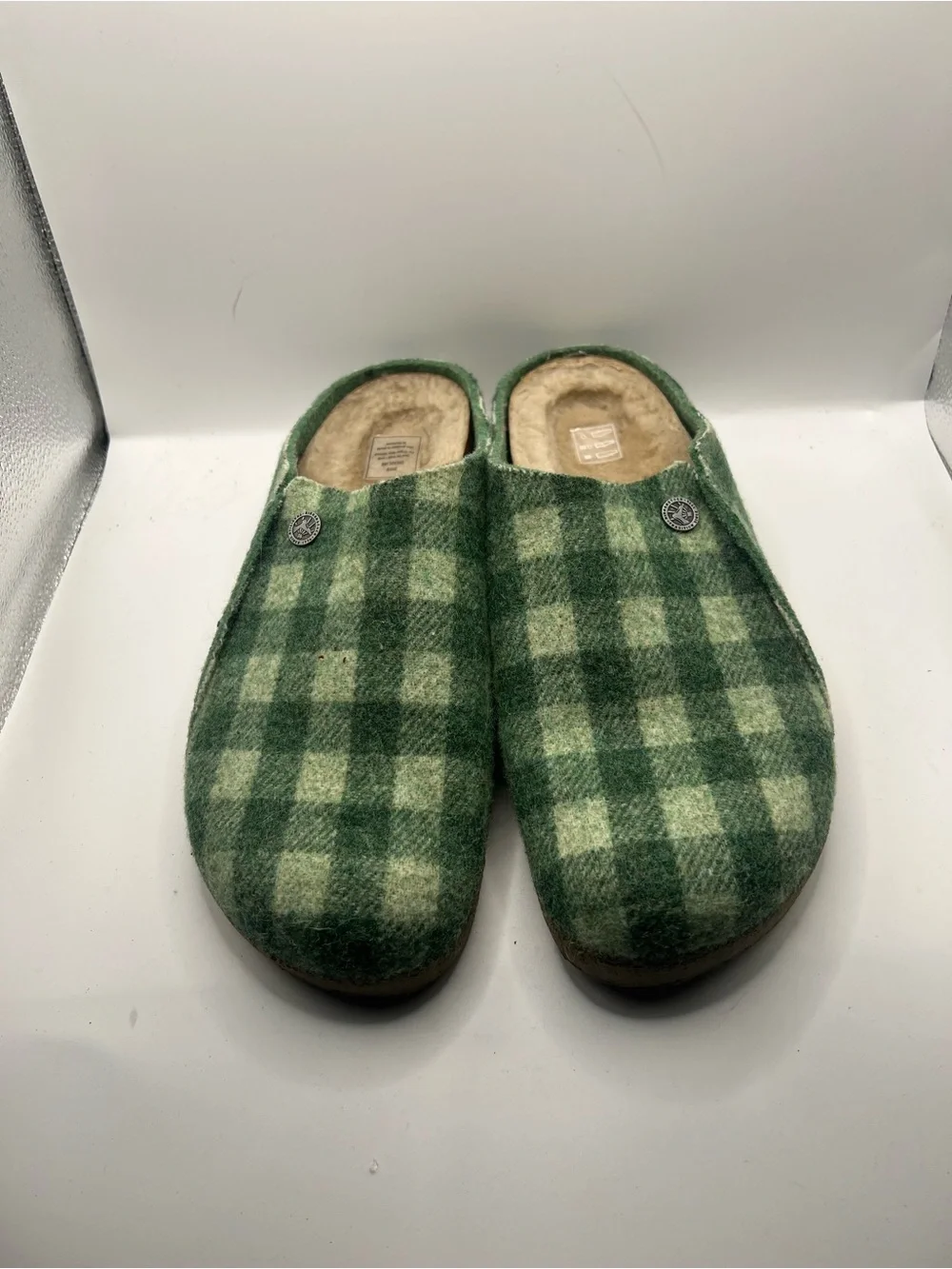 BIRKENSTOCK Zermatt Rivet Split Beryl GREEN Shearling slipper